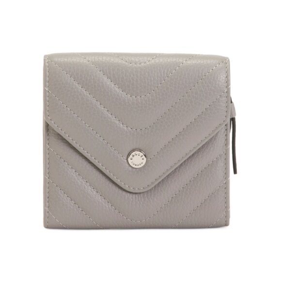 RADLEY LONDON Grey Leather Rowe Avenue Medium Flap Over Wallet - Picture 1 of 2